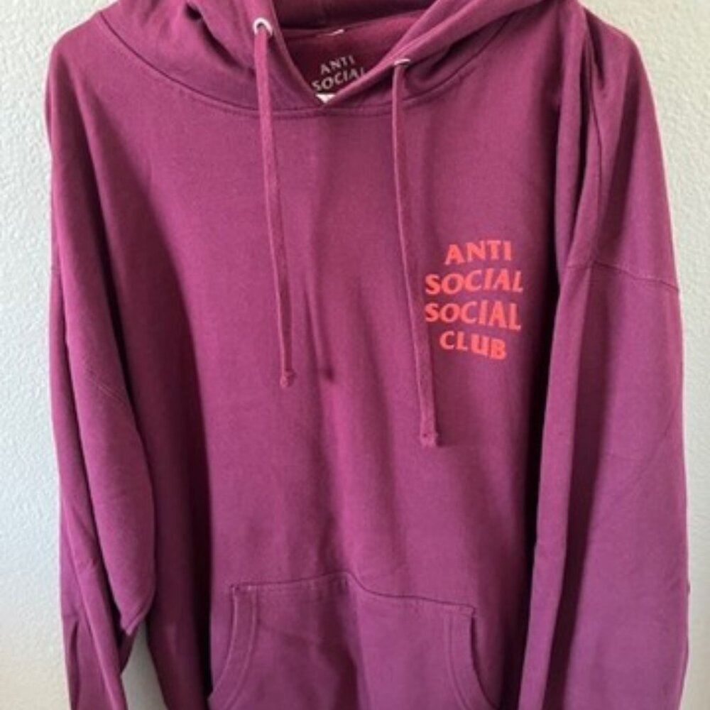 Anti Social Social Club Burgandy Pullover Hoodie